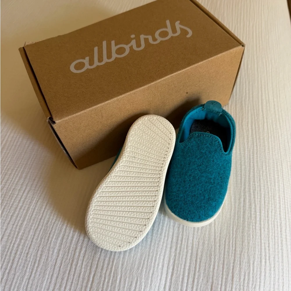 allbirds Kids Teal Slip-On Wool Sneakers